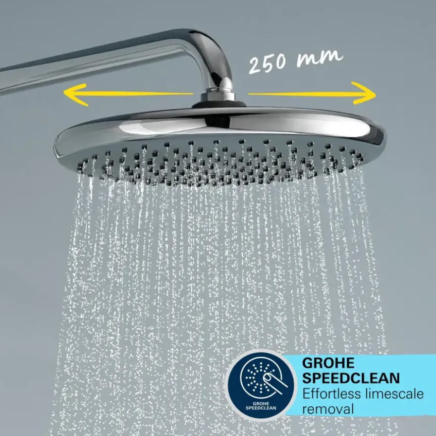 Grohe Douchesysteem Vitalio Start 250 met omstelling Rond, Max. 8,0L/M Bij 3 Bar Chroom - hartafstand kraan 15 cm