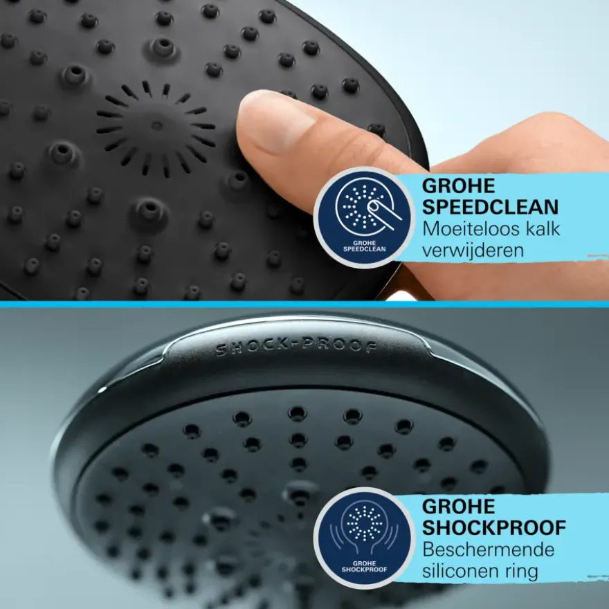 Grohe Douchesysteem Vitalio Start 250 met omstelling Rond, Max. 8,0L/M Bij 3 Bar Chroom - hartafstand kraan 15 cm