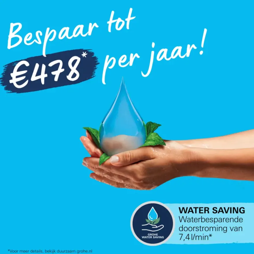 Grohe Douchesysteem Vitalio Comfort 250 met thermostaatkraan, Max. 8,0L/M Bij 3 Bar - Chroom - hartafstand kraan 15 cm