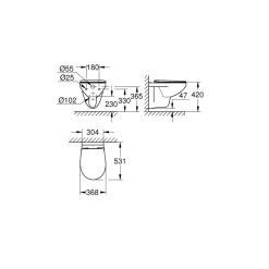 Grohe hangend toilet Bau