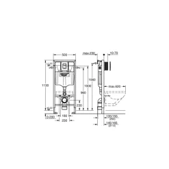 Grohe inbouwreservoir Solido 3 in 1 113 cm x 50 cm x 23 cm zwart