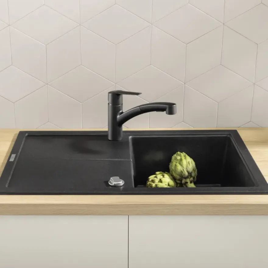Grohe keukenkraan Quickfix Start uitrekbaar zwart
