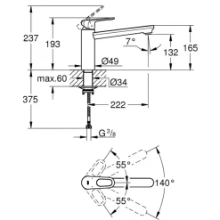 Grohe keukenkraan Start flow QuickFix chroom