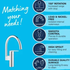 Grohe keukenkraan Start hoge uitloop QuickFix chroom
