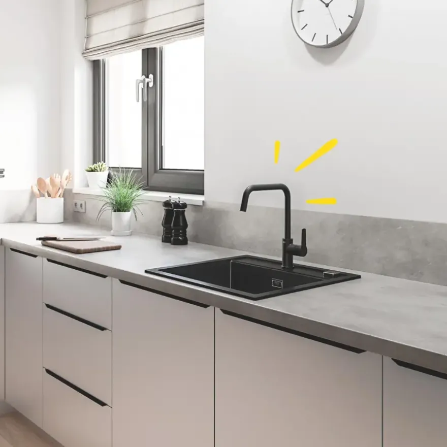 GROHE keukenmengkraan Start hoge uitloop mat zwart