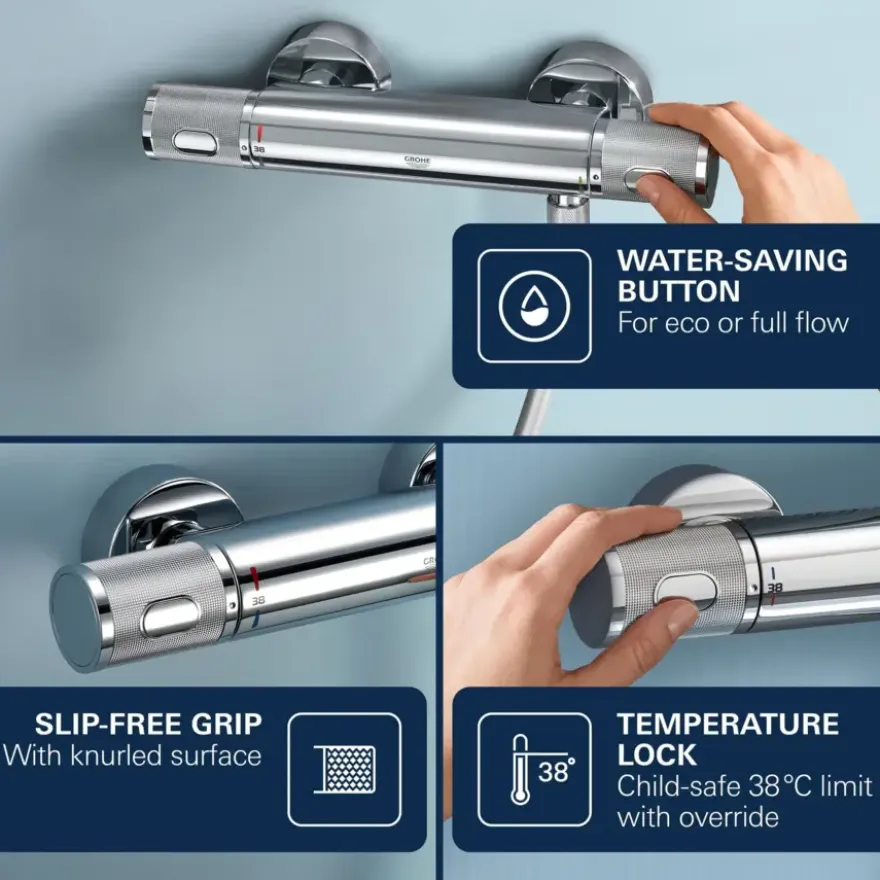 Grohe Precision Feel thermostatische douchekraan chroom 15 cm