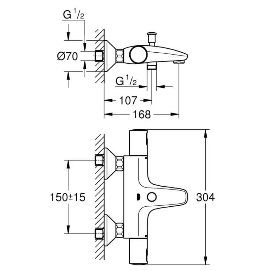 Grohe Precision Start Badkraan mat zwart