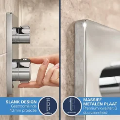 Grohe Precision Thermostat Perfect inbouw douchesysteem met Vitalio Rain Mono 310 hoofddouche vierkant Chroom