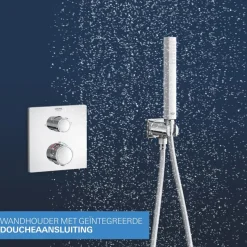 Grohe Precision Thermostat Perfect inbouw douchesysteem met Vitalio Rain Mono 310 hoofddouche vierkant Chroom