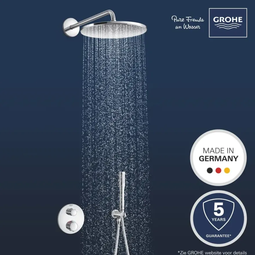 Grohe Precision Thermostat Perfect inbouw douchesysteem met Vitalio Rain Mono 310 hoofddouche rond Chroom