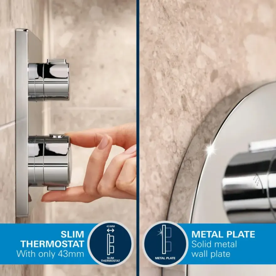 Grohe Precision Thermostat Perfect inbouw douchesysteem met Vitalio Comfort 250 hoofddouche rond Chroom