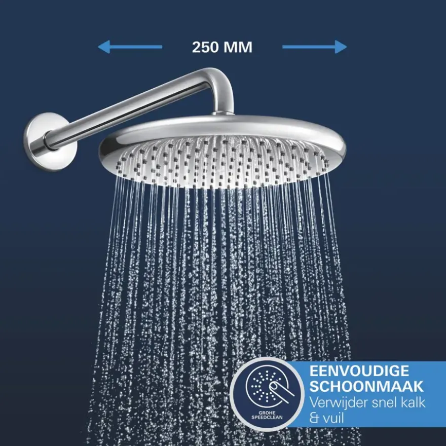 Grohe Precision Thermostat Perfect inbouw douchesysteem met Vitalio Comfort 250 hoofddouche rond Chroom
