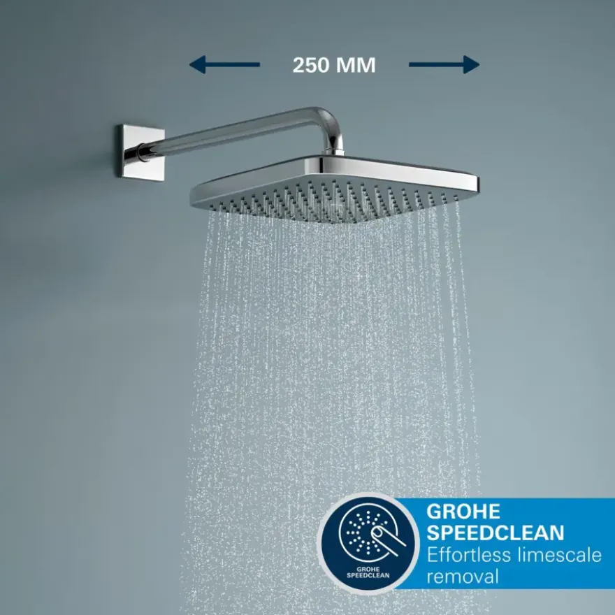 Grohe Precision Thermostat Perfect inbouw douchesysteem met Vitalio Comfort 250 hoofddouche vierkant Chroom