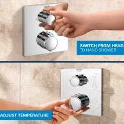 Grohe Precision Thermostat Perfect inbouw douchesysteem met Vitalio Comfort 250 hoofddouche vierkant Chroom