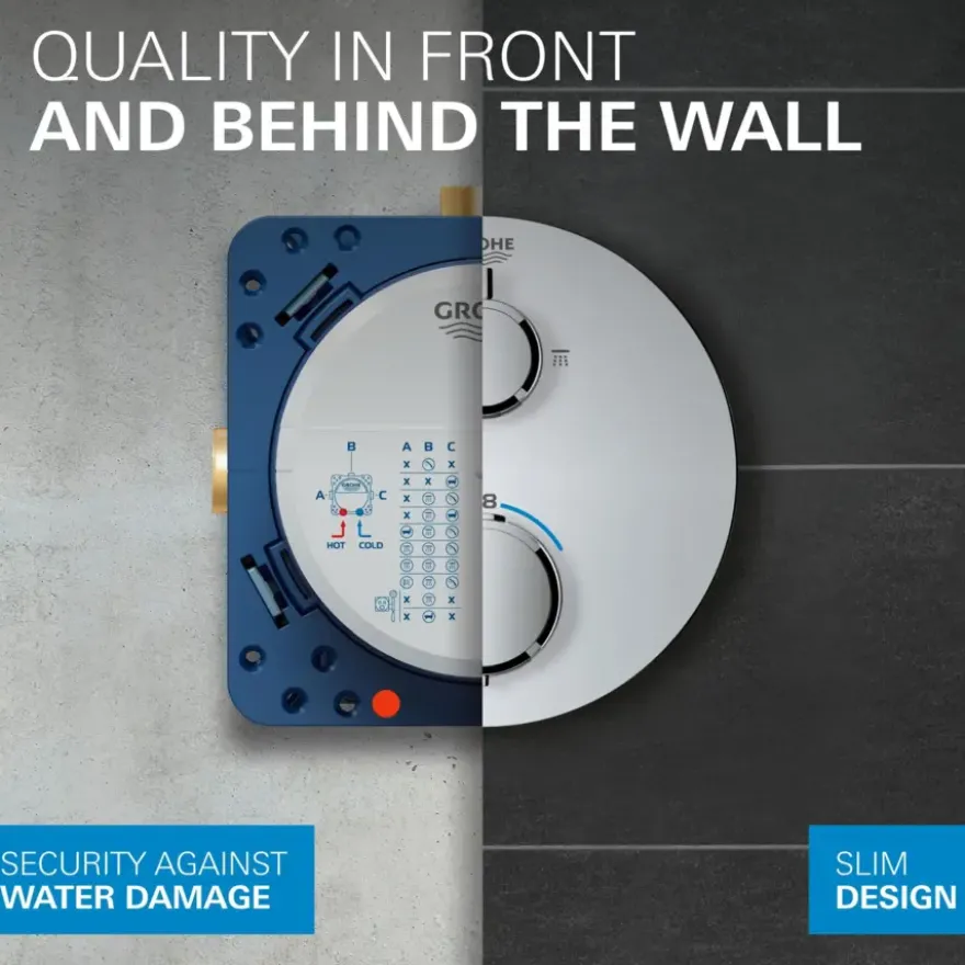 Grohe Precision Thermostat Perfect inbouw douchesysteem met Vitalio Comfort 250 hoofddouche vierkant Chroom