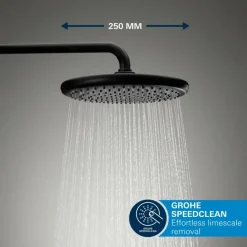 Grohe Precision Thermostat Perfect inbouw douchesysteem met Vitalio Comfort 250 hoofddouche rond Mat Zwart