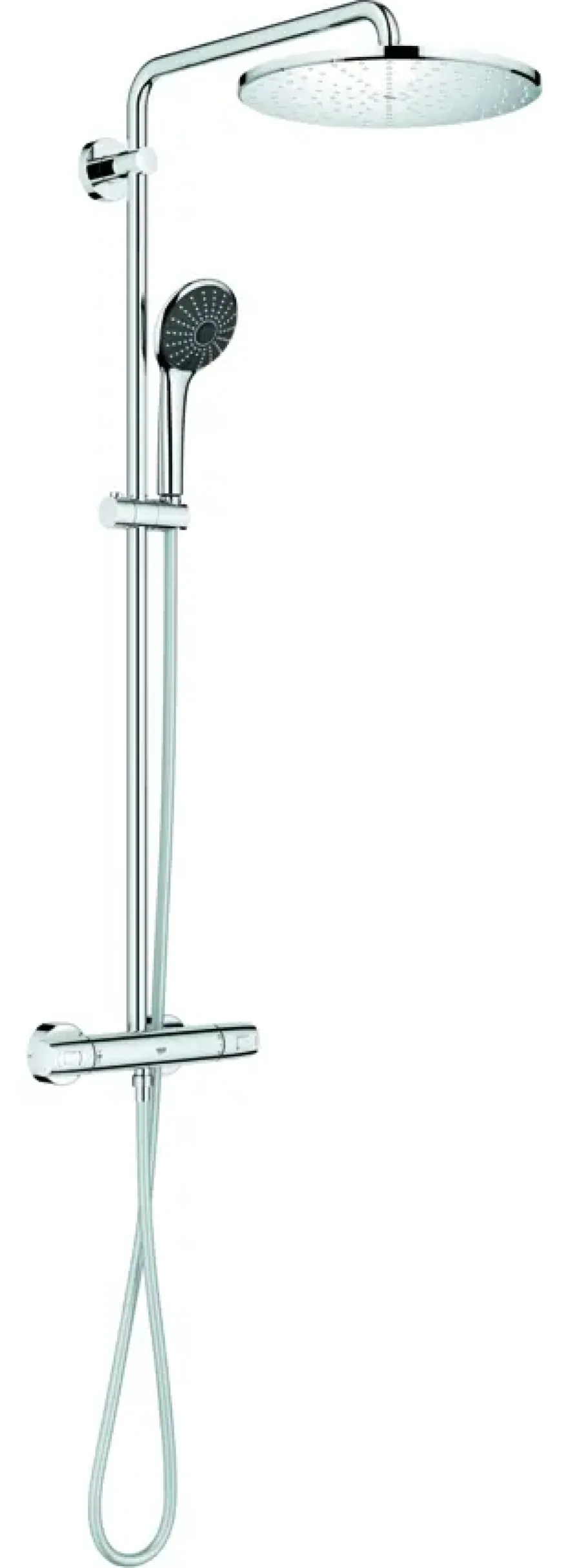 Grohe regendoucheset Quickfix Vitalio Joy XXL - hoofddouche 31 cm - met handdouche en thermostaatkraan 3 standen chroom - hartafstand kraan 15 cm