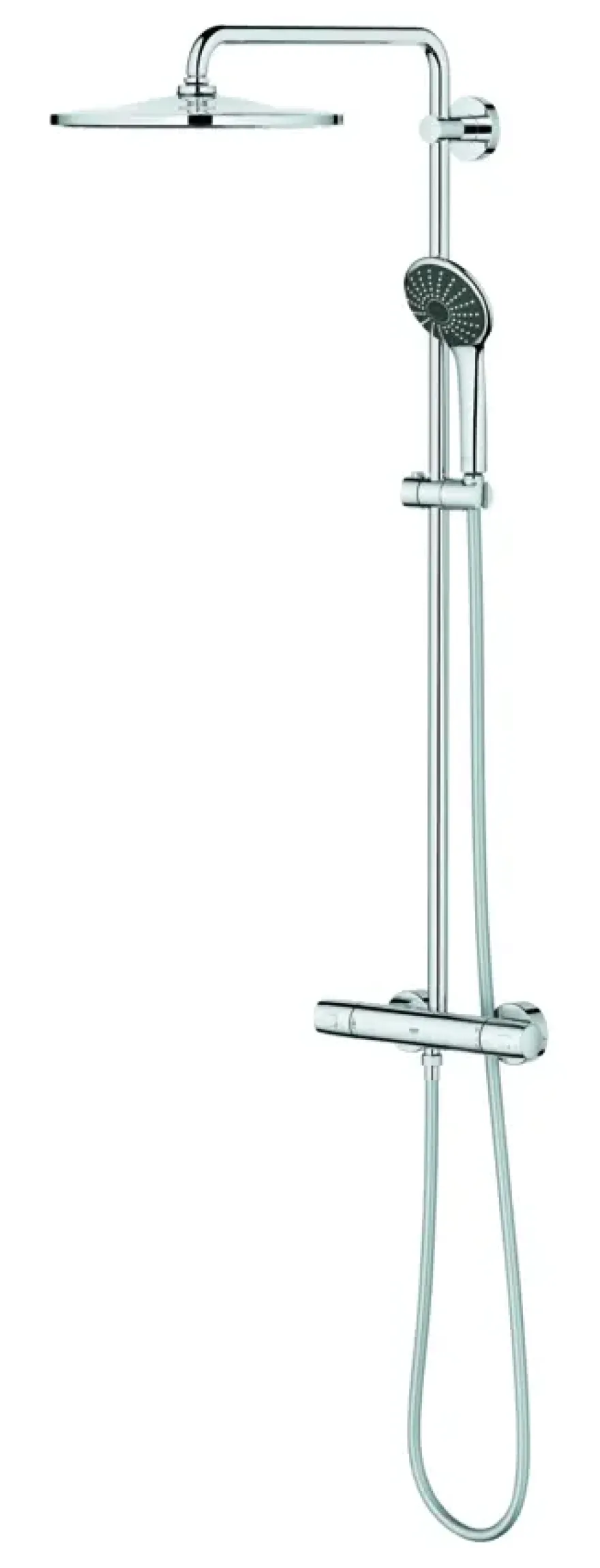 Grohe regendoucheset Quickfix Vitalio Joy XXL - hoofddouche 31 cm - met handdouche en thermostaatkraan 3 standen chroom - hartafstand kraan 15 cm