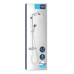 Grohe regendoucheset Quickfix Vitalio Joy XXL - hoofddouche 31 cm - met handdouche en thermostaatkraan 3 standen chroom - hartafstand kraan 15 cm