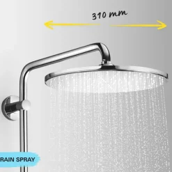 Grohe regendoucheset Quickfix Vitalio Joy XXL - hoofddouche 31 cm - met handdouche en thermostaatkraan 3 standen chroom - hartafstand kraan 15 cm