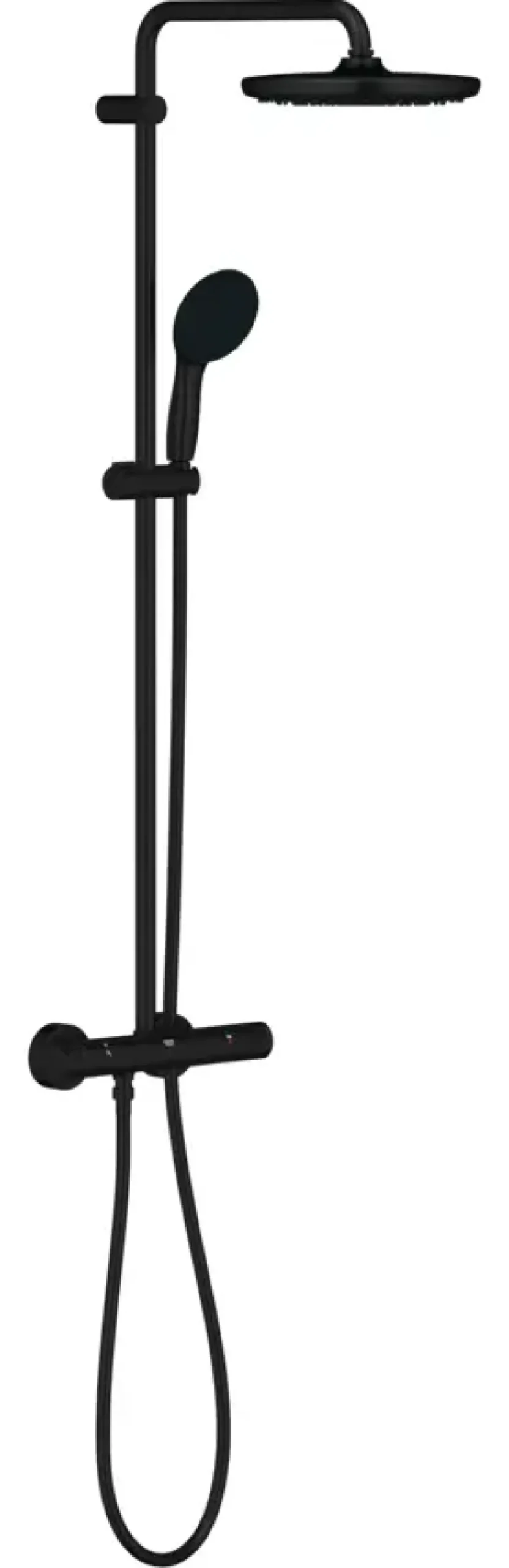 Grohe regendoucheset Quickfix Vitalio Start met handdouche 2 standen zwart - hartafstand kraan 15 cm