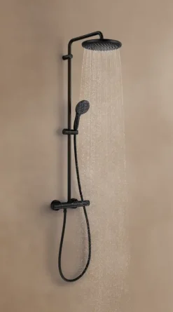 Grohe regendoucheset Quickfix Vitalio Start met handdouche 2 standen zwart - hartafstand kraan 15 cm