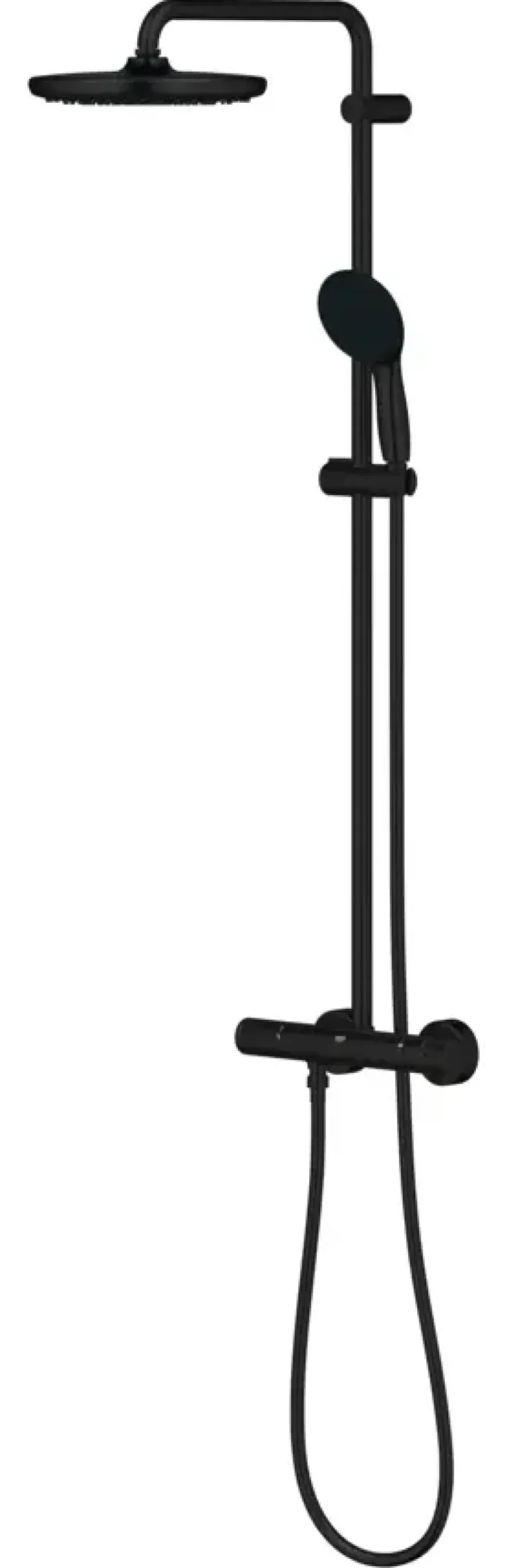 Grohe regendoucheset Quickfix Vitalio Start met handdouche 2 standen zwart - hartafstand kraan 15 cm