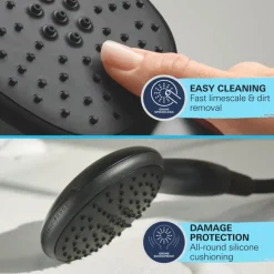 Grohe regendoucheset Quickfix Vitalio Start met handdouche 2 standen zwart - hartafstand kraan 15 cm