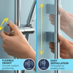 Grohe regendoucheset Quickfix Vitalio Joy - hoofddouche 26 cm - met handdouche en thermostaatkraan 3 standen chroom - hartafstand kraan 15 cm