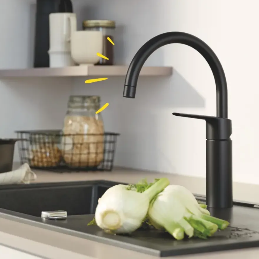 Grohe Start Keukenmengkraan C-Uitloop Mat Zwart