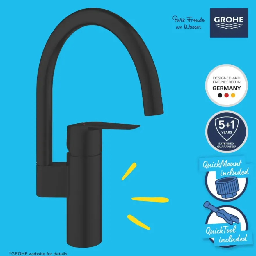 Grohe Start Keukenmengkraan C-Uitloop Mat Zwart