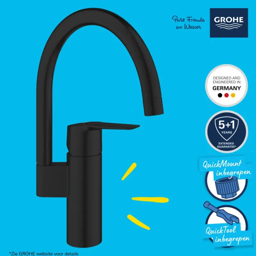 Grohe Start Keukenmengkraan C-Uitloop Mat Zwart