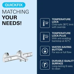 Grohe thermostatische badkraan Precision Start - chroom 15 cm
