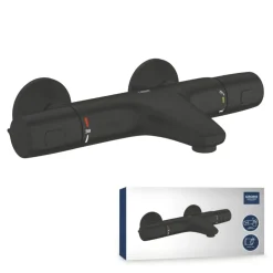 Grohe Thermostatische Badkraan Precision Trend met omstel 15cm Mat Zwart