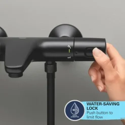 Grohe Thermostatische Badkraan Precision Trend met omstel 15cm Mat Zwart