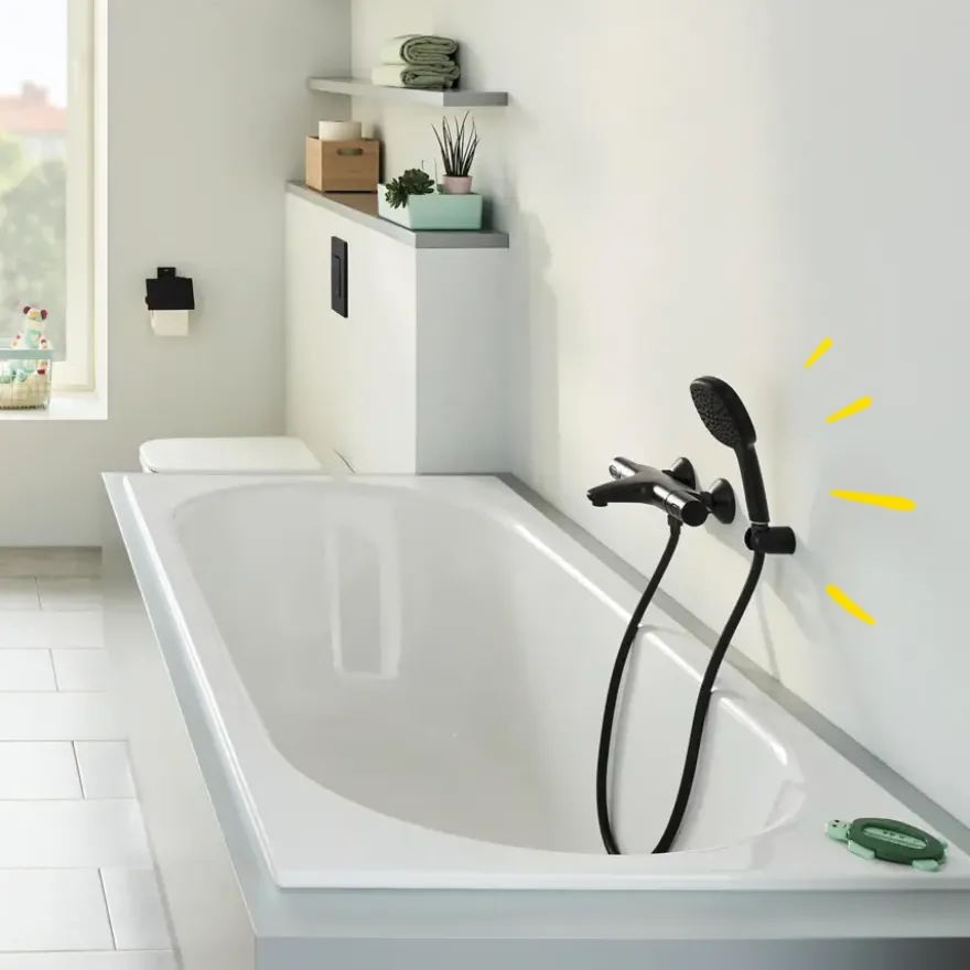Grohe Thermostatische Badkraan Precision Trend met omstel 15cm Mat Zwart