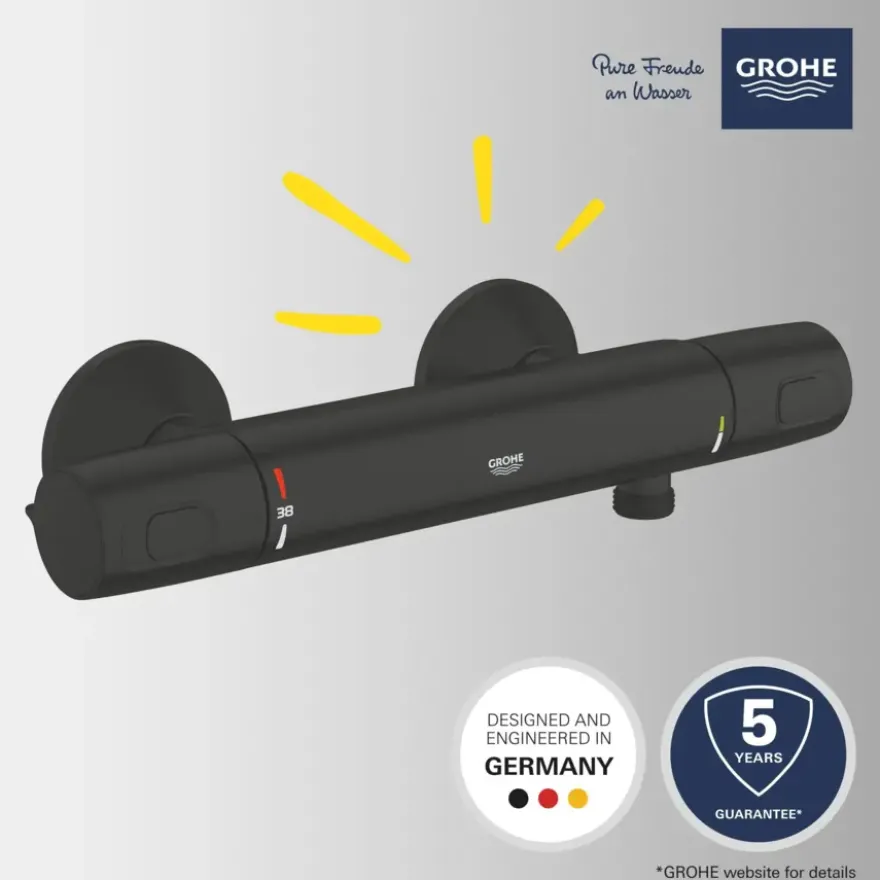 Grohe Thermostatische Douchekraan Precision Trend New 15 cm Mat Zwart
