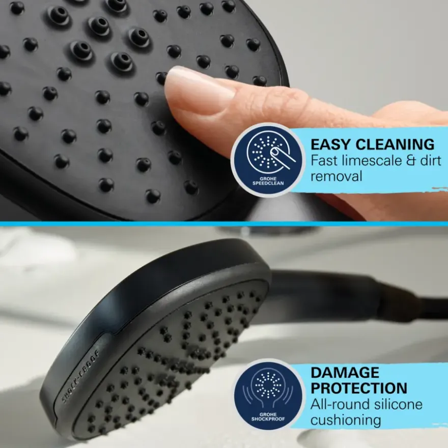 GROHE Vitalio Comfort 2025 regendouchesysteem met omstelkraan mat zwart