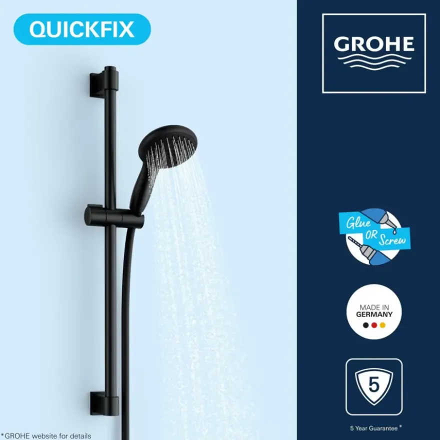 GROHE Vitalio Start 110 glijstangset douche mat zwart 60 cm