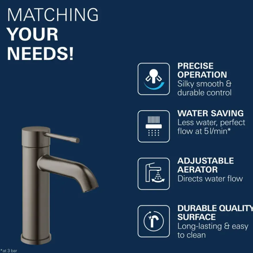 Grohe Wastafelkraan Essence New S Grafiet
