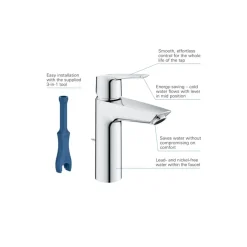 Grohe wastafelkraan start M-size met waste Quickfix chroom