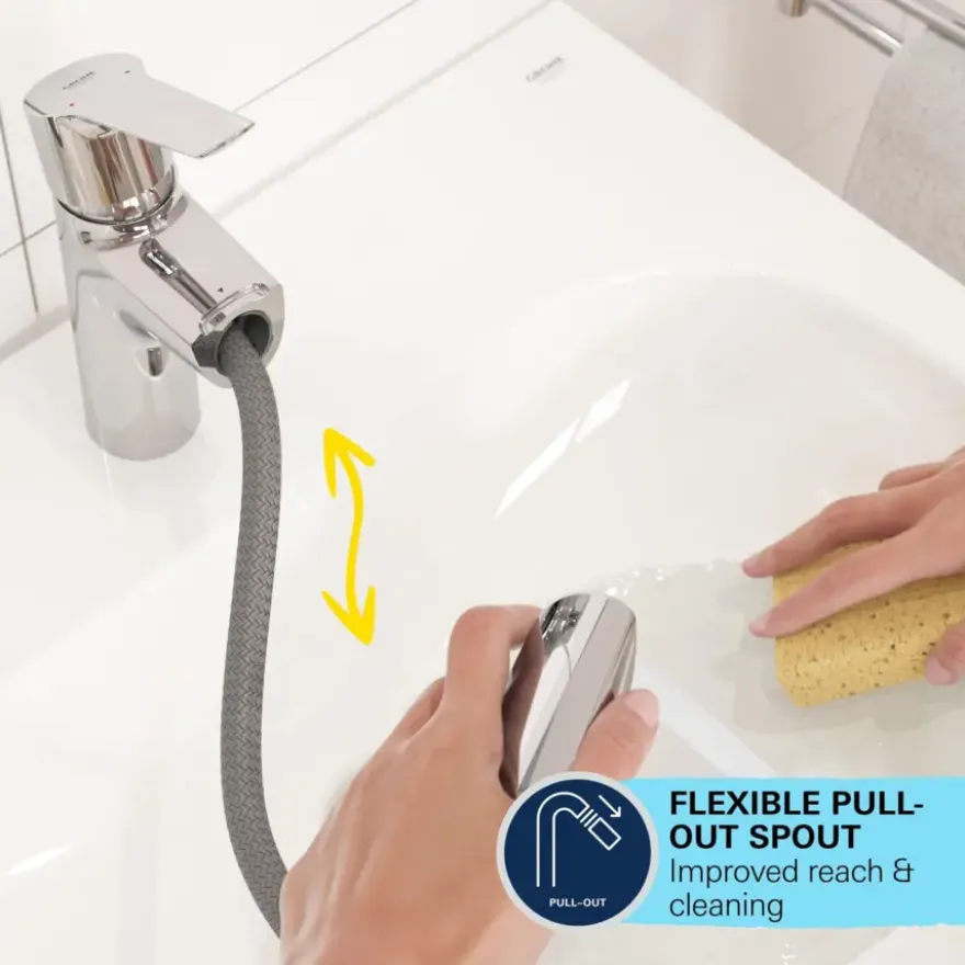 Grohe wastafelkraan Start M-size uittrekbaar QuickFix chroom