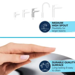 Grohe wastafelkraan Start M-size uittrekbaar QuickFix chroom