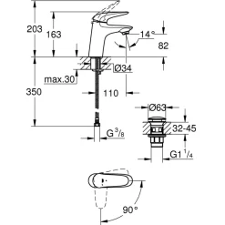 Grohe Wastafelkraan Wave S Chroom