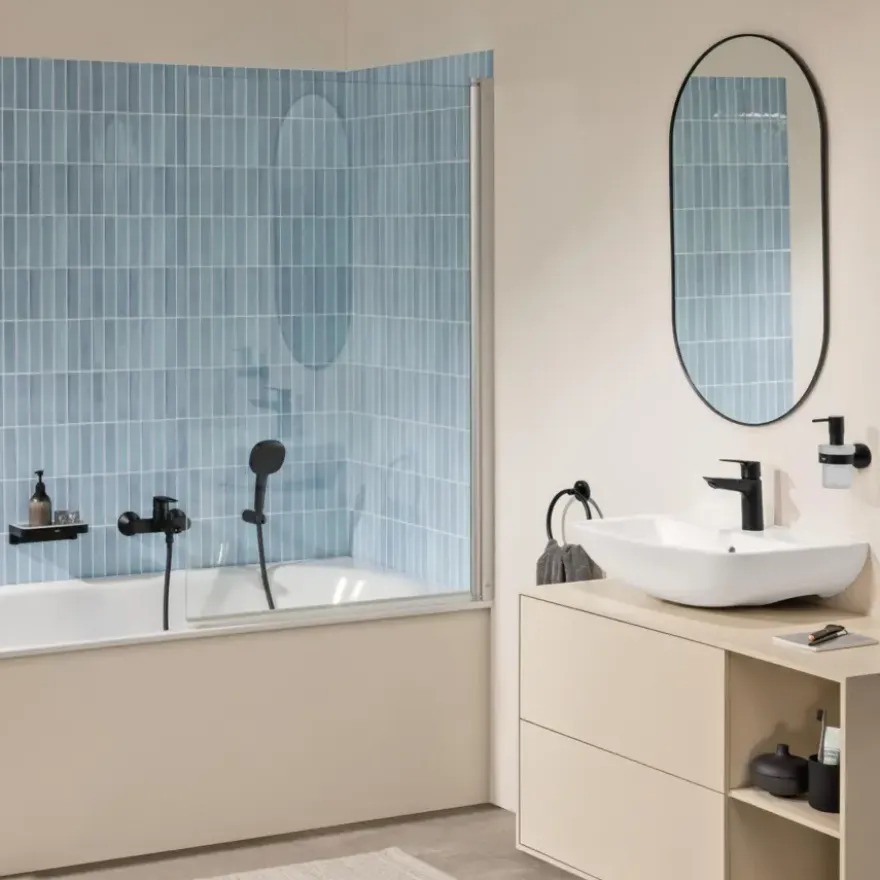 GROHE wastafelmengkraan Start Loop M-Size push open mat zwart