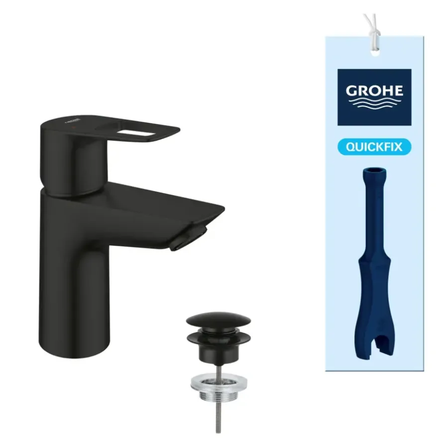 GROHE wastafelmengkraan Start Loop S-Size push open mat zwart