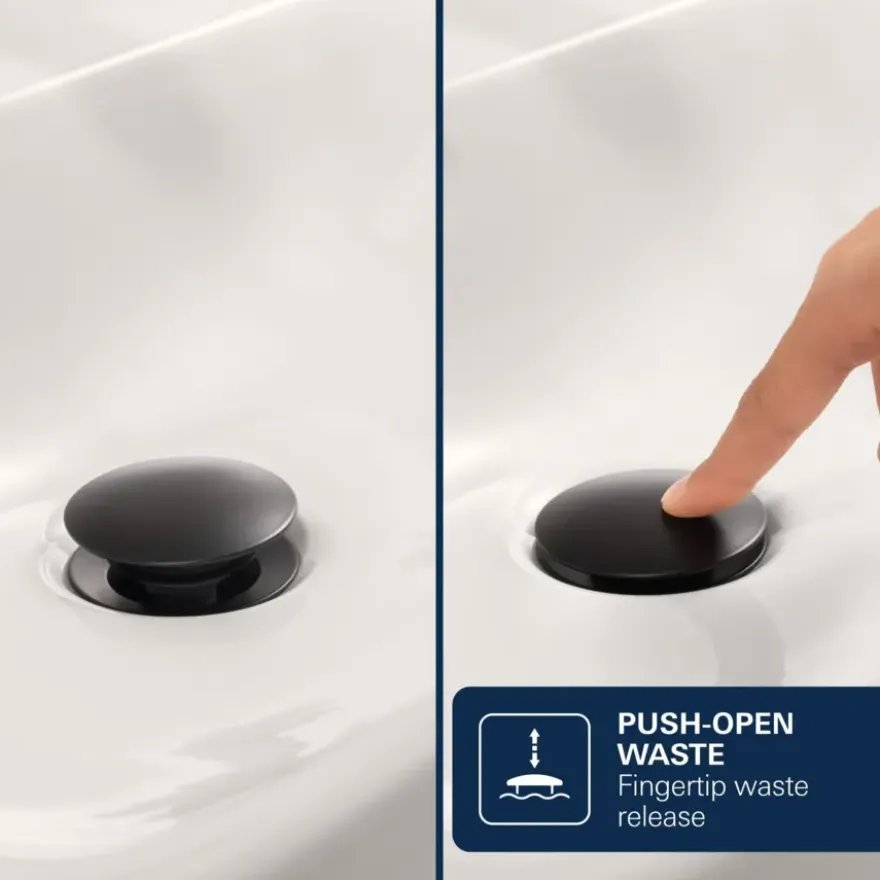 GROHE wastafelmengkraan Start Loop S-Size push open mat zwart