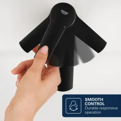 GROHE wastafelmengkraan Start Loop S-Size push open mat zwart