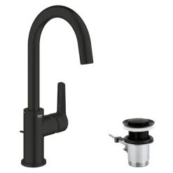 Grohe Wastafelmengkraan Start L-Size met waste Mat Zwart