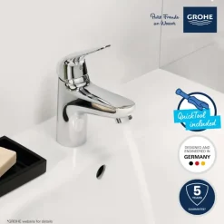 Grohe Wastafelmengkraan Swift S-size Push Open Chroom